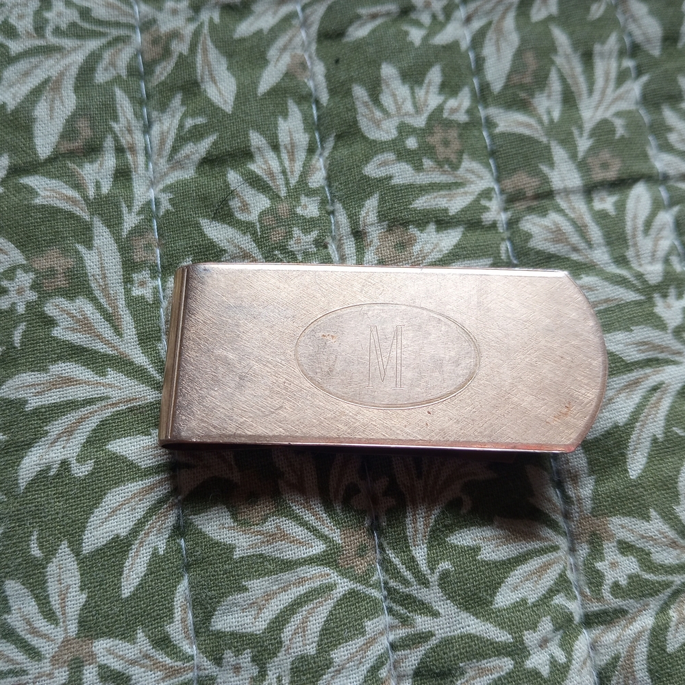 Classic Silver-Tone Money Clip with Monogram